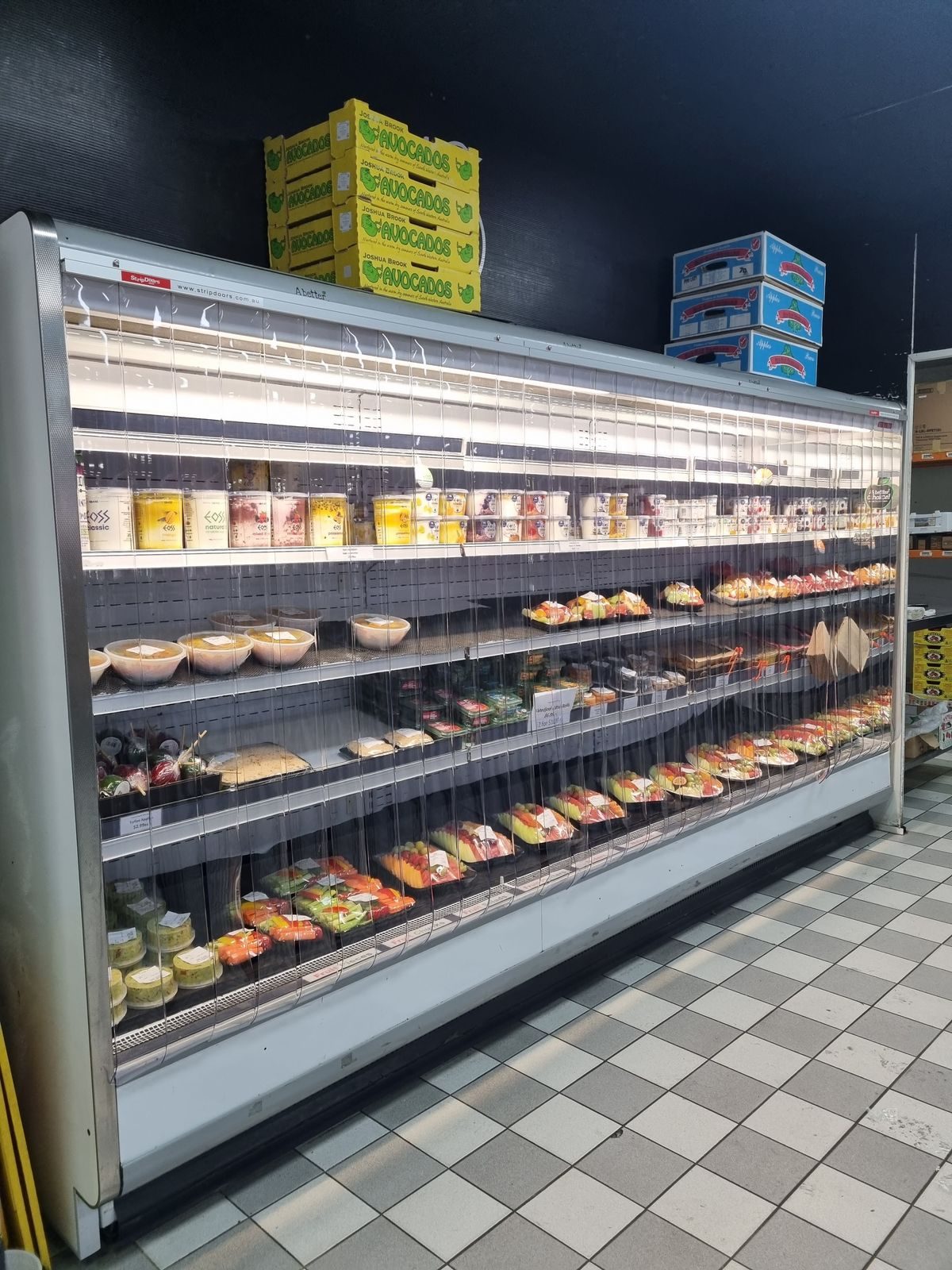 Night covers on open cabinets, curtains on the cool room and the dock. The cheapest refrigeration saving in the store.